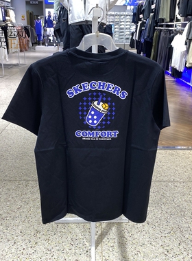 斯凯奇男女士2025夏新款运动休闲圆领短袖T恤FHL223U043-224U041A