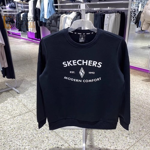 Skechers斯凯奇男女加绒圆领卫衣