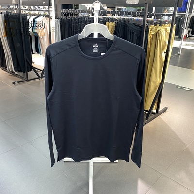 安德玛男子跑步健身圆领长袖T恤