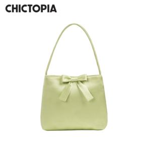 CHICTOPIA刘清扬原创设计桑蚕丝真丝库缎蝴蝶结手提包小手包