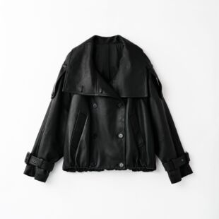 软糯缩纹慵懒皮衣酷飒真皮外套 西班牙进口A等级山羊皮 弓ECHO