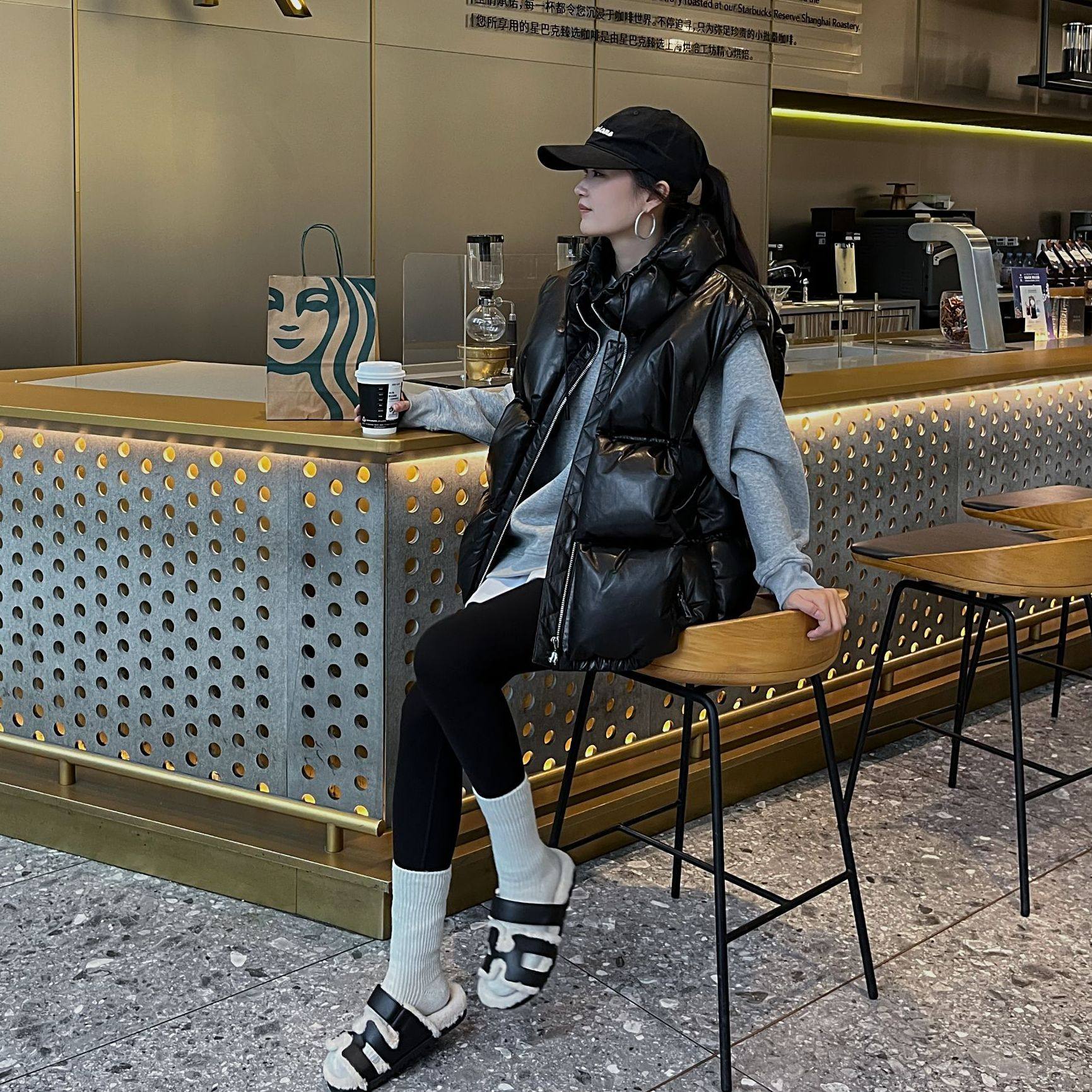 【弓ECHO】秋冬新款头层油蜡山羊皮白鹅绒羽绒真皮马甲男女同款,运动服/休闲服装,羽绒马甲,淘宝优惠券,粉丝福利购,淘宝优惠卷