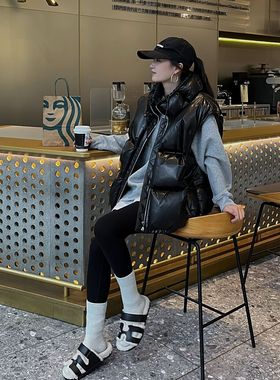 【弓ECHO】秋冬新款头层油蜡山羊皮白鹅绒羽绒真皮马甲男女同款