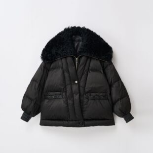 可拆卸麦斯毛领鹅绒服宽松外套 秋冬新款 弓ECHO