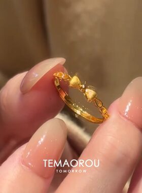 奥特莱斯蝴蝶结戒指指环