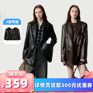 【所有女生的衣橱直播间】VIVIDINI西装外套油蜡单皮皮衣