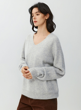 VIVIDINI休闲百搭女士羊毛V领外套