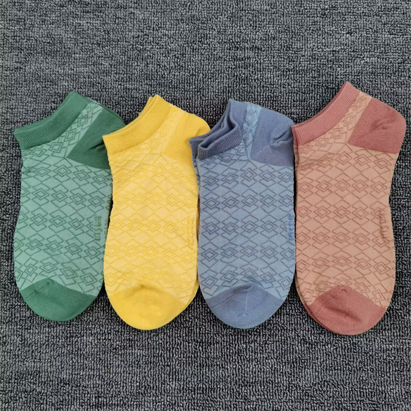袜子女短筒纯棉袜浮雕时尚薄款春夏季浅口低帮船袜复古风潮流女袜