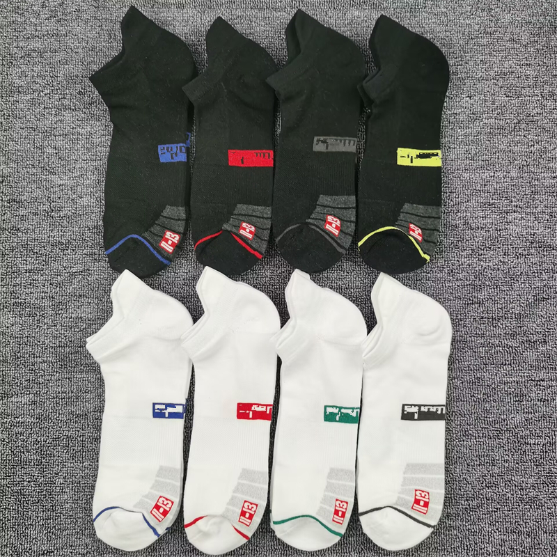 大码纯棉袜子男毛圈吸汗夏季运动跑步袜网眼透气低帮船袜防臭男袜