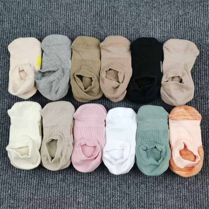 袜子女浅口船袜四季纯棉袜手工对目无骨袜毛巾底吸汗透气运动女袜
