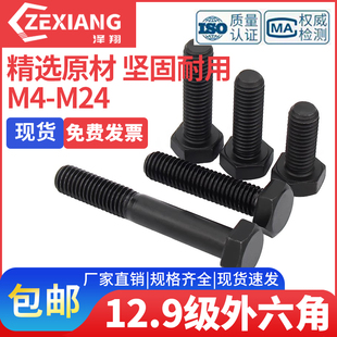 12.9级外六角螺丝螺栓高强度M4M5M6M8M10M12M14M18M20M22M24盒装