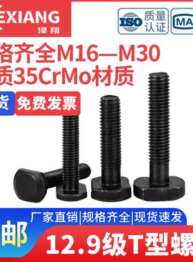 12.9级高强度t型螺丝冲床铣床加工中心梯形丝M12-M30梯型压板螺栓