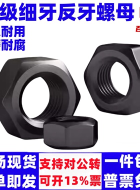 10级细牙反牙螺母左旋反丝反扣螺帽M10M12M14M16M20M24M27M30M