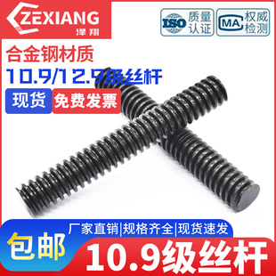 10.9 12.9级全牙通丝杆全螺纹牙条丝杠螺杆M8M10M12M16M20M24M36