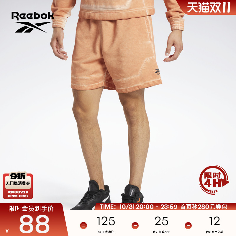 Reebok锐步官方男子SHORT美式复古潮流系带休闲运动绒里篮球短裤