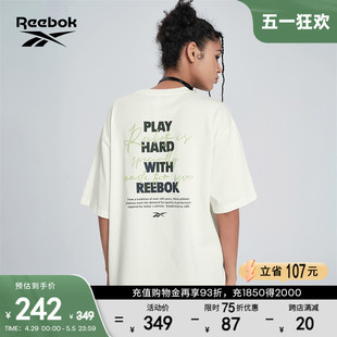 宽松个性 后背印花针织短袖 男女时尚 Reebok锐步官方24春夏新款 T恤