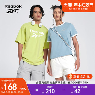 T恤 撞色运动休闲针织短袖 女子基础经典 Reebok锐步官方24春夏新款