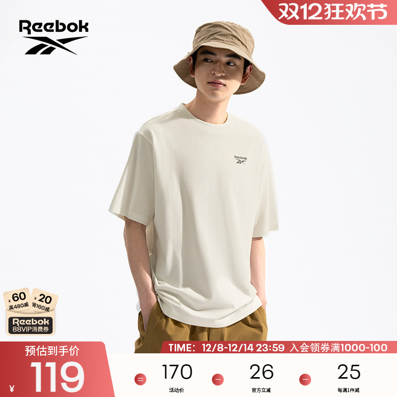 Reebok锐步休闲针织短袖T恤