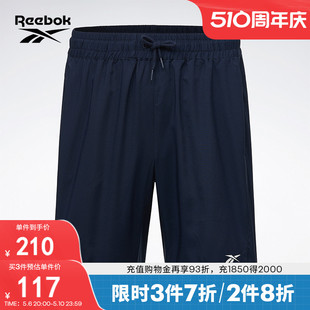 Reebok锐步官方男子SHORTS经典 LOGO透气舒适宽松基础休闲运动短裤