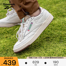 Reebok锐步官方男女款CLUB C 85 VINTAGE经典复古休闲小白鞋板鞋