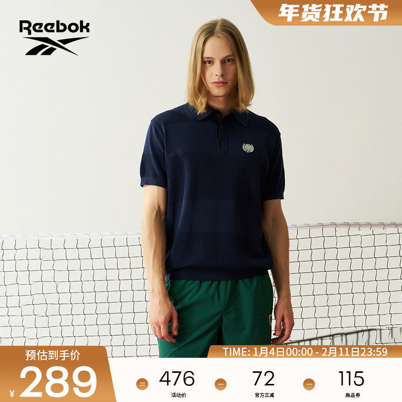 Reebok锐步官方26年新款男子时尚潮流舒适百搭网球运动风Polo衫
