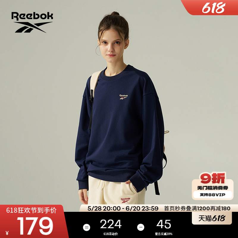 Reebok锐步官方24年新款男女款潮流舒适宽松百搭套头卫衣