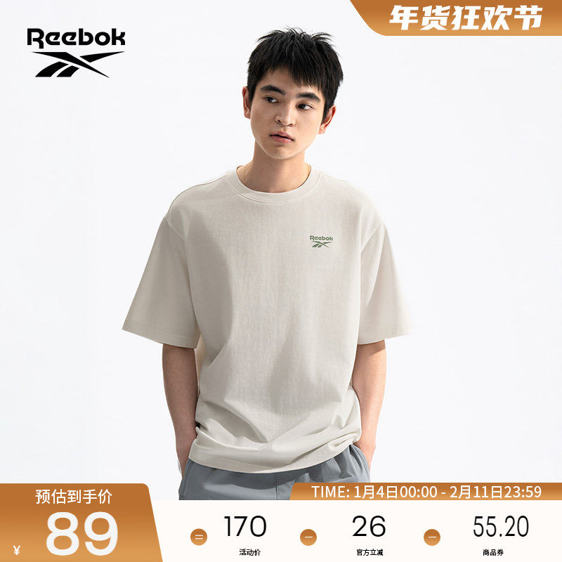 Reebok锐步官方26新品男女同款后背印花运动休闲舒适百搭短袖T恤
