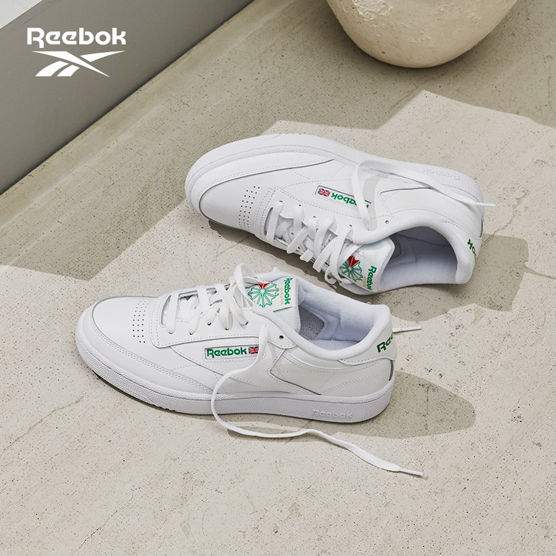 Reebok锐步官方男女情侣款CLUB C复古潮流休闲百搭韩系小白鞋板鞋