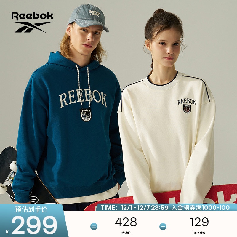 Reebok锐步官方24年新款男女同款休闲百搭时尚运动连帽卫衣