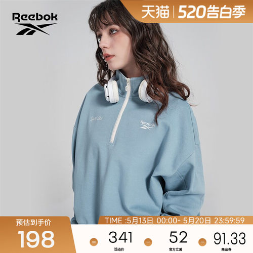 锐步女子运动休闲针织卫衣套头衫