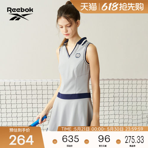 Reebok锐步官方26年新款女子网球学院风舒适百搭运动休闲连衣裙