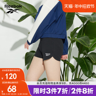 Reebok锐步官方女子SHORT黑色舒适室内健身训练运动轻便休闲短裤