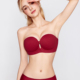 红色内衣套装 女小胸聚拢显大本命年隐形文胸罩无肩带结婚新娘内裤