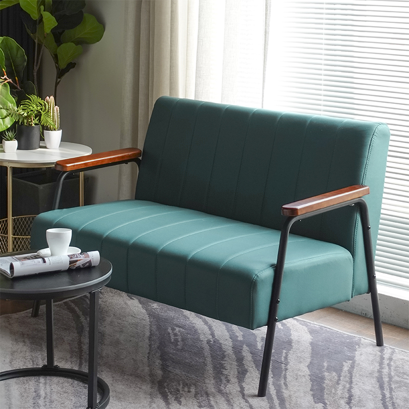 小户型双人位简易沙发简约铁艺网红款单人迷你小型阳台卧室公寓窄