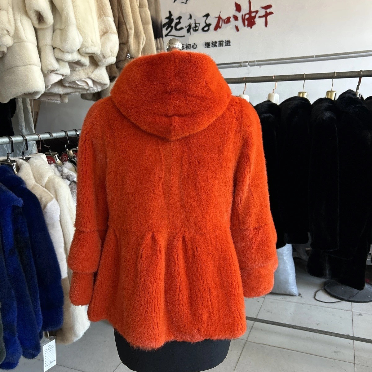 反季特价貂皮大衣女整貂天鹅绒水貂皮草外套连帽