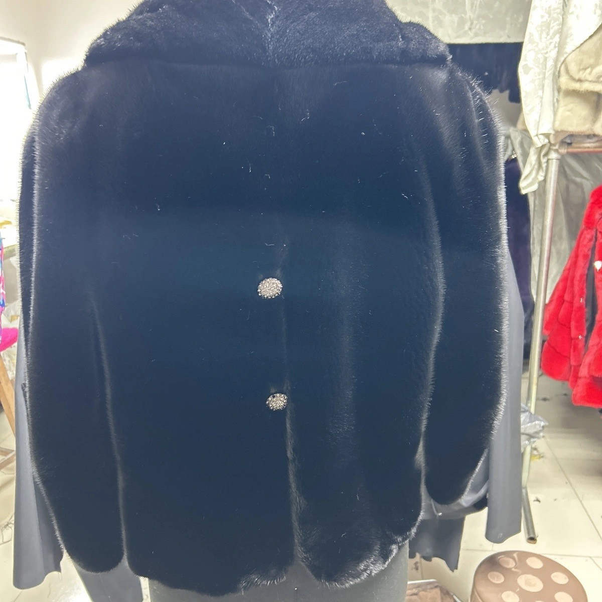 反季特价新款进口天鹅绒貂皮短款女整貂水貂皮草外套