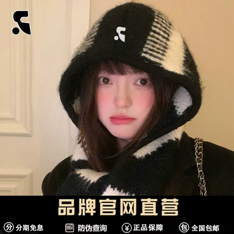 RRHepburn围巾一体护耳帽