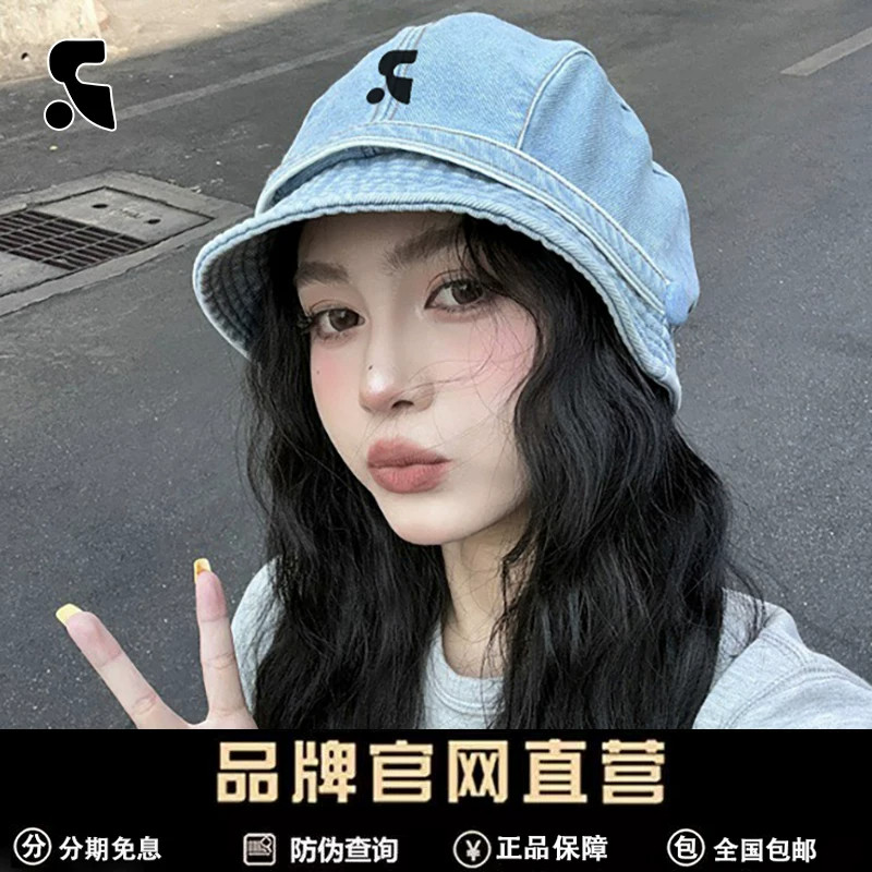 RR正品短檐遮阳牛仔渔夫帽女