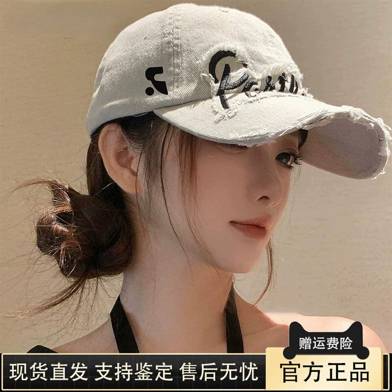 RR正品复古破洞宽檐棒球帽女