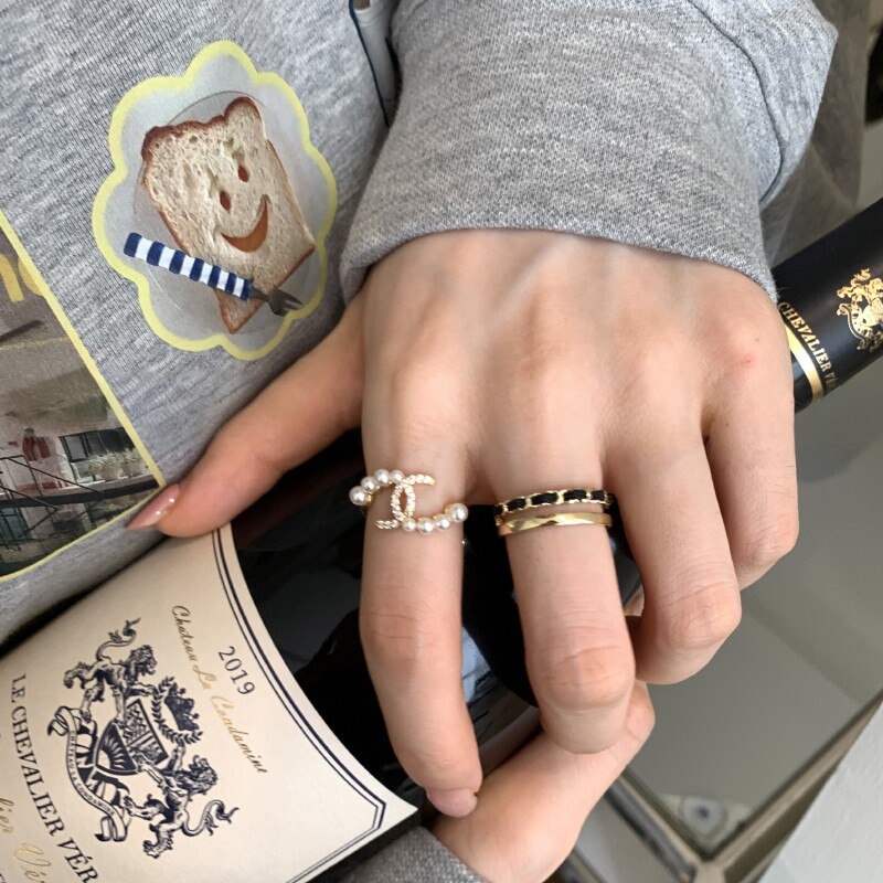指尖的诗 复古金色女士高级感开口戒指