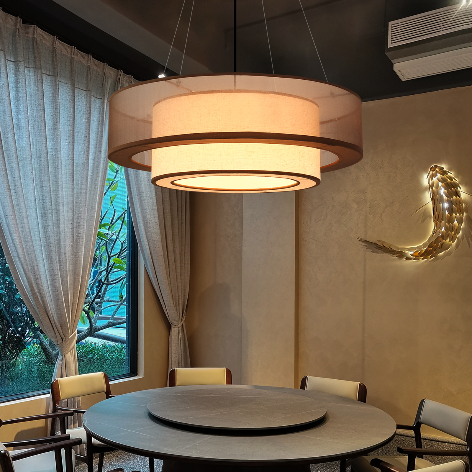 包厢吊灯新中式饭厅定制包房餐桌餐饮火锅店中国风饭店大厅酒店灯