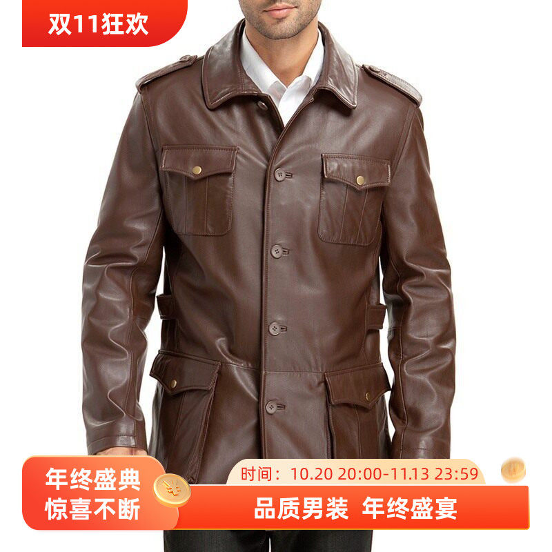 bgsd男装经典夹克绵羊皮