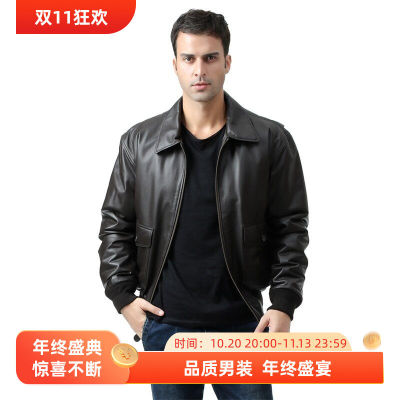 Luxurylane二战海军真皮皮衣