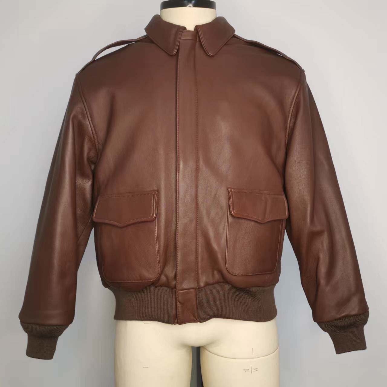 A2二战经典空军飞行夹克真皮皮衣加厚山羊皮男士外套短款机车复古