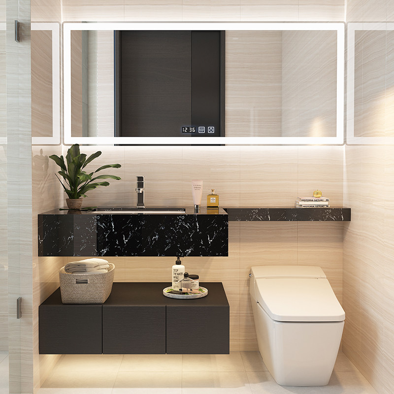 定制浴室柜组合卫生间洗漱台洗手盆柜大理石洗面台酒店风洗脸盆柜 搜又搜