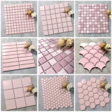 Чистый цвет красочный детский сад керамика для маленького блока бассейн бассейн балкон балкон декоративная розовая плитка мозаика