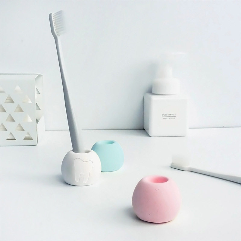 硅藻土牙刷座干燥卫浴浴室硅藻泥吸水速干情侣牙具座家用防霉防潮