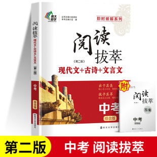 古诗 现代文 文言文 第二版 中考语文拓展解读中学生同步阅读练习册作业本 南大励学 即时破解系列 阅读拔萃中考综合版