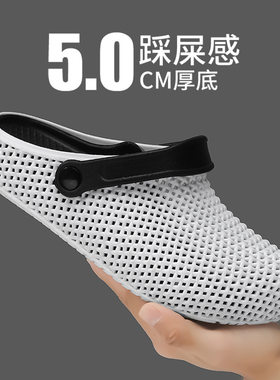勃肯拖鞋3D打印洞洞鞋男款夏季新款包头拖鞋一字拖防滑情侣凉拖鞋