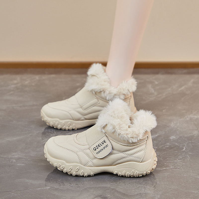 百搭厚底运动休闲雪地棉鞋女款2025年冬季新款加绒保暖高帮棉靴女